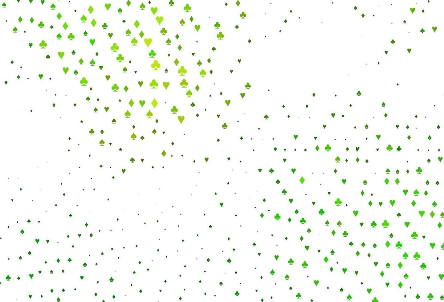 motif vectoriel vert clair avec symbole de cartes.