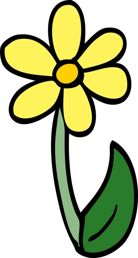 dessin animé doodle fleur de printemps vecteur