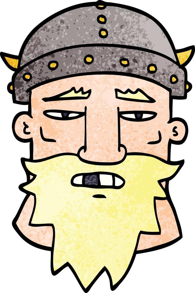 dessin animé doodle visage viking vecteur