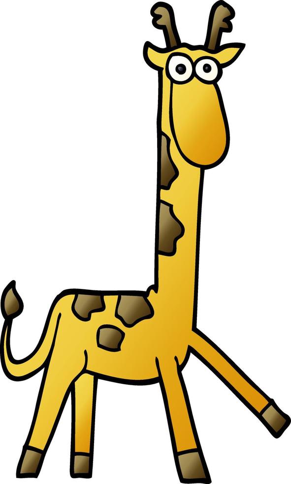 dessin animé doodle girafe drôle vecteur