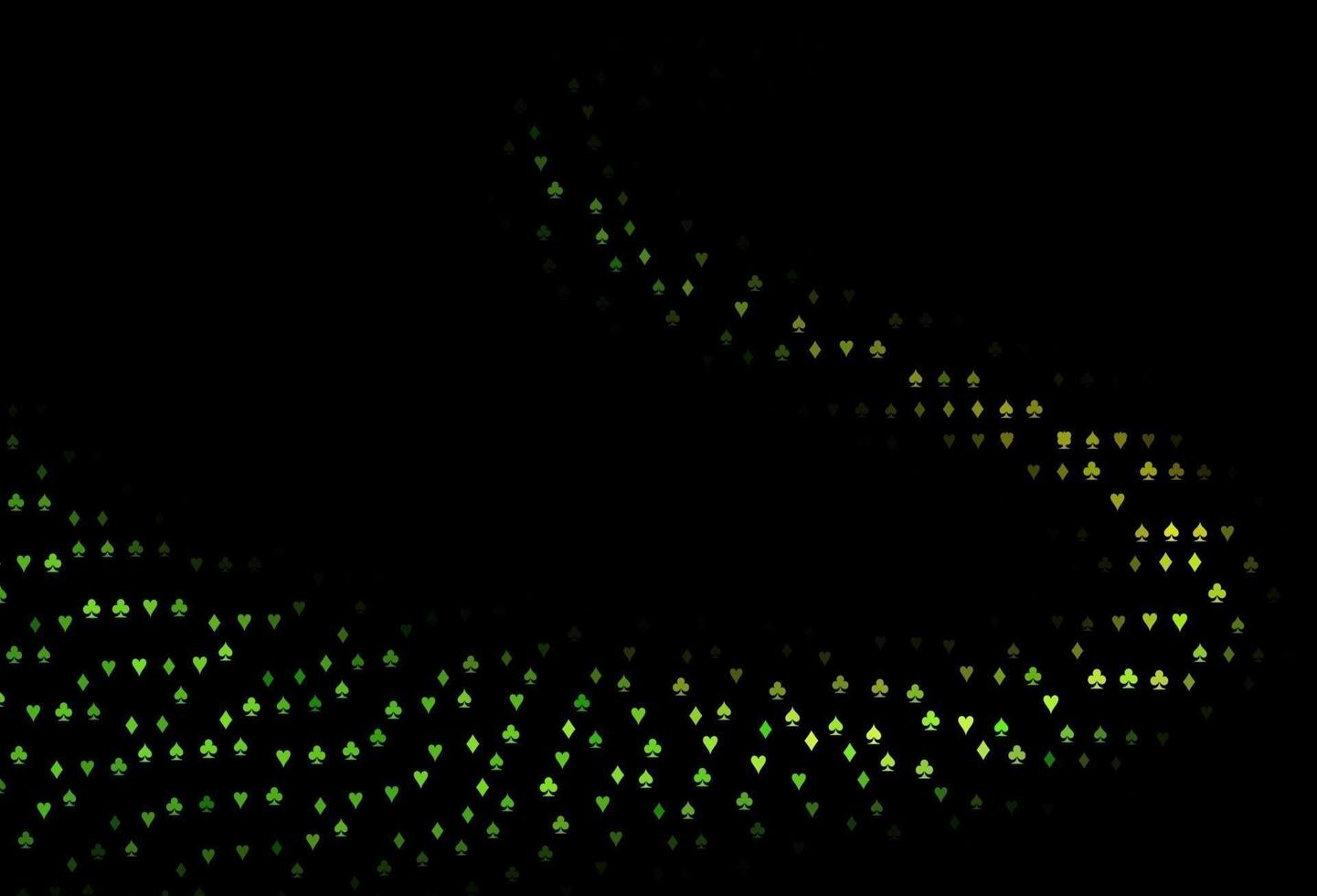 modèle vectoriel vert foncé et jaune avec des symboles de poker.