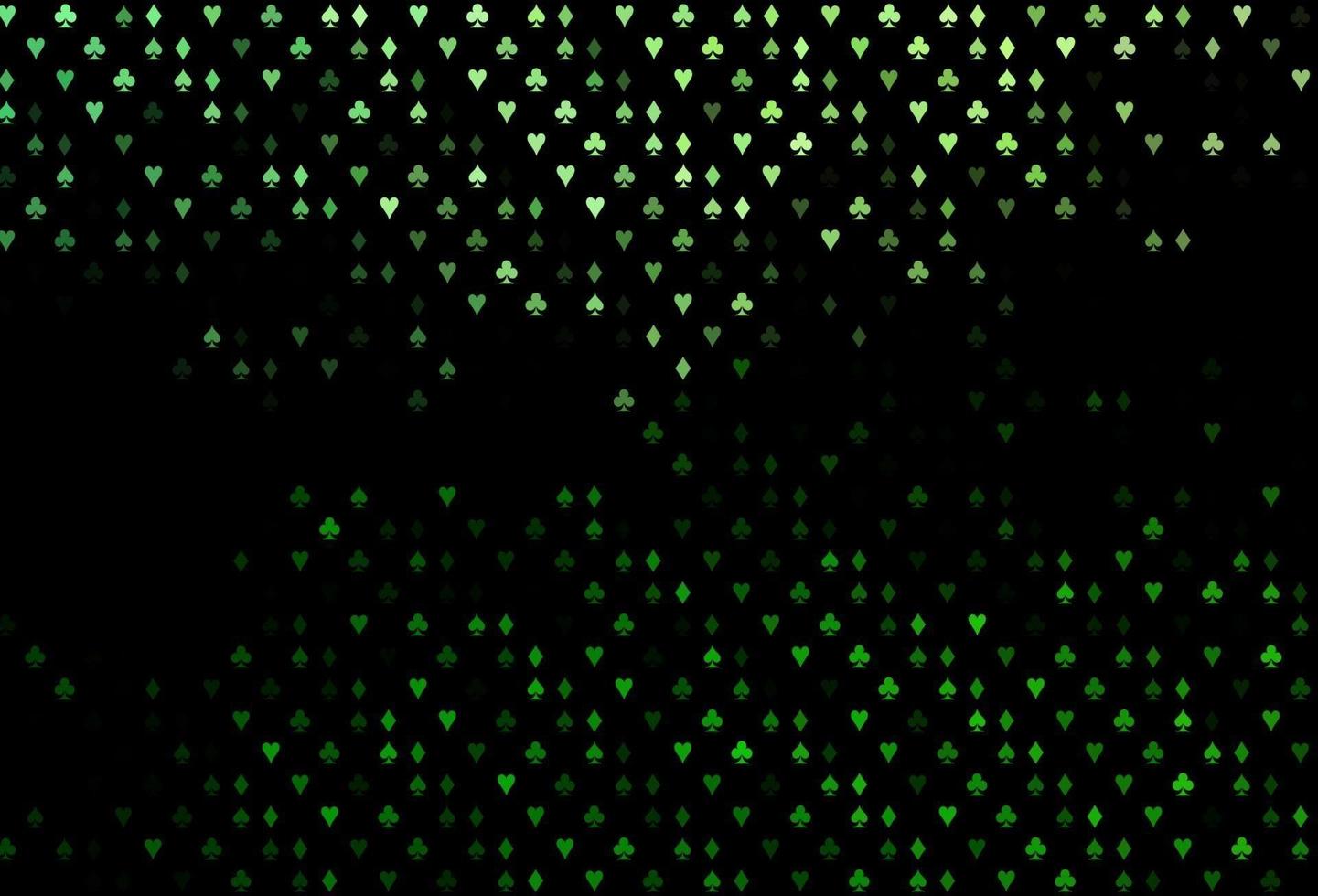 modèle vectoriel vert foncé avec des symboles de poker.