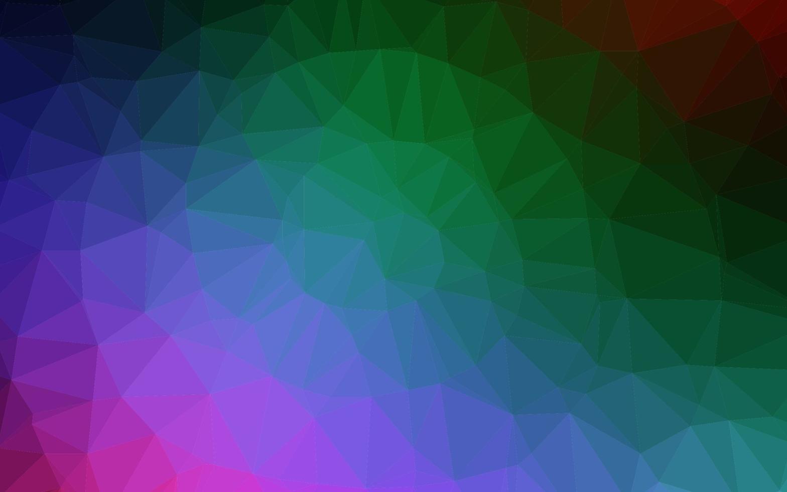 modèle polygonal vectoriel multicolore foncé, arc-en-ciel.