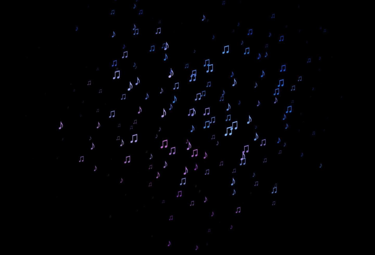 texture vectorielle bleu foncé, rouge avec des notes de musique. vecteur