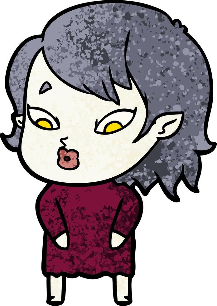 mignon, dessin animé, vampire, girl vecteur