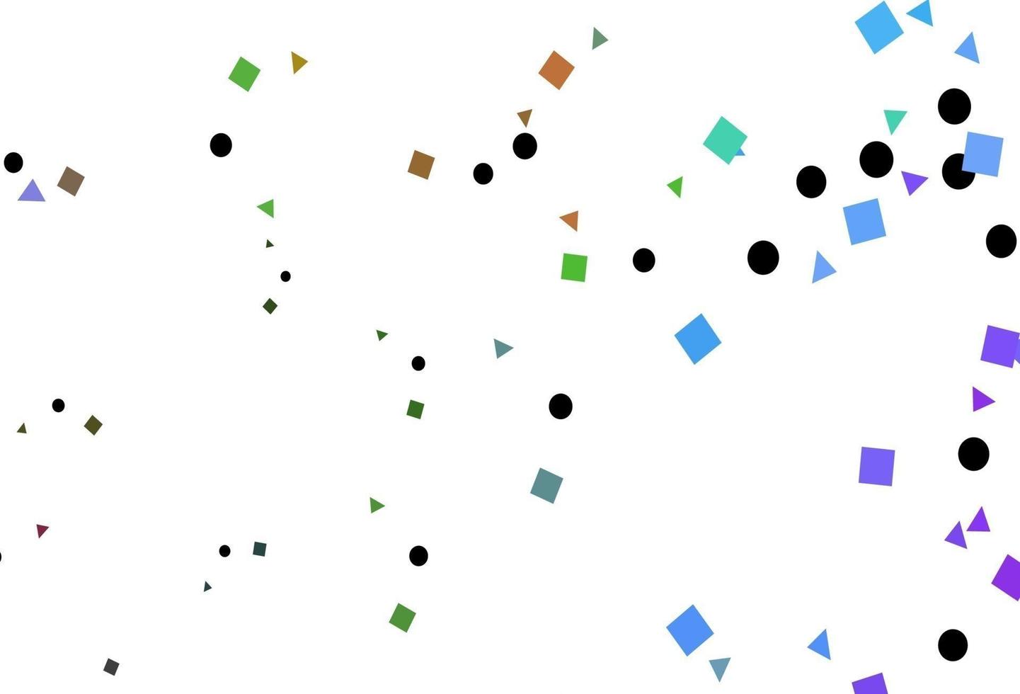 multicolore clair, arrière-plan vectoriel arc-en-ciel avec triangles, cercles, cubes.