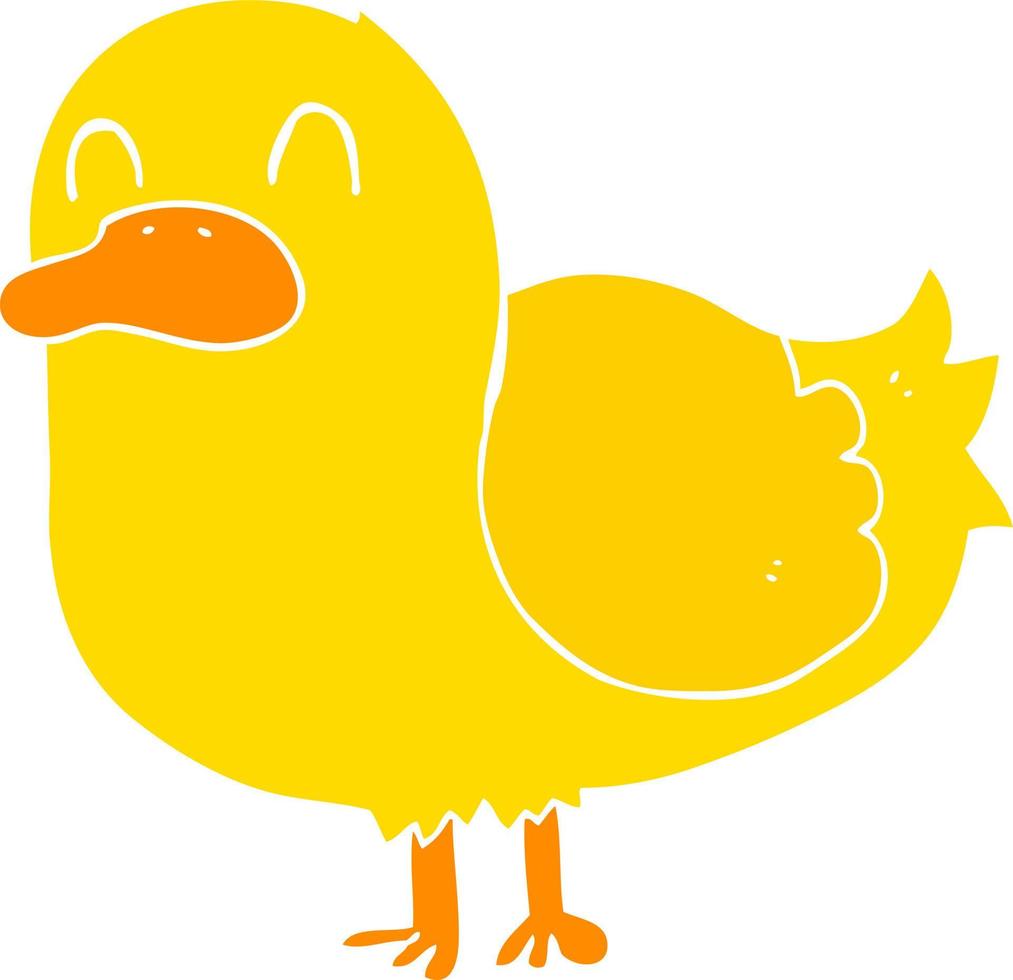 canard de dessin animé de style plat couleur vecteur