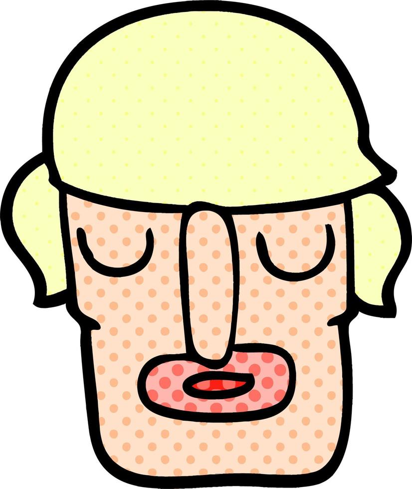 dessin animé doodle visage masculin vecteur