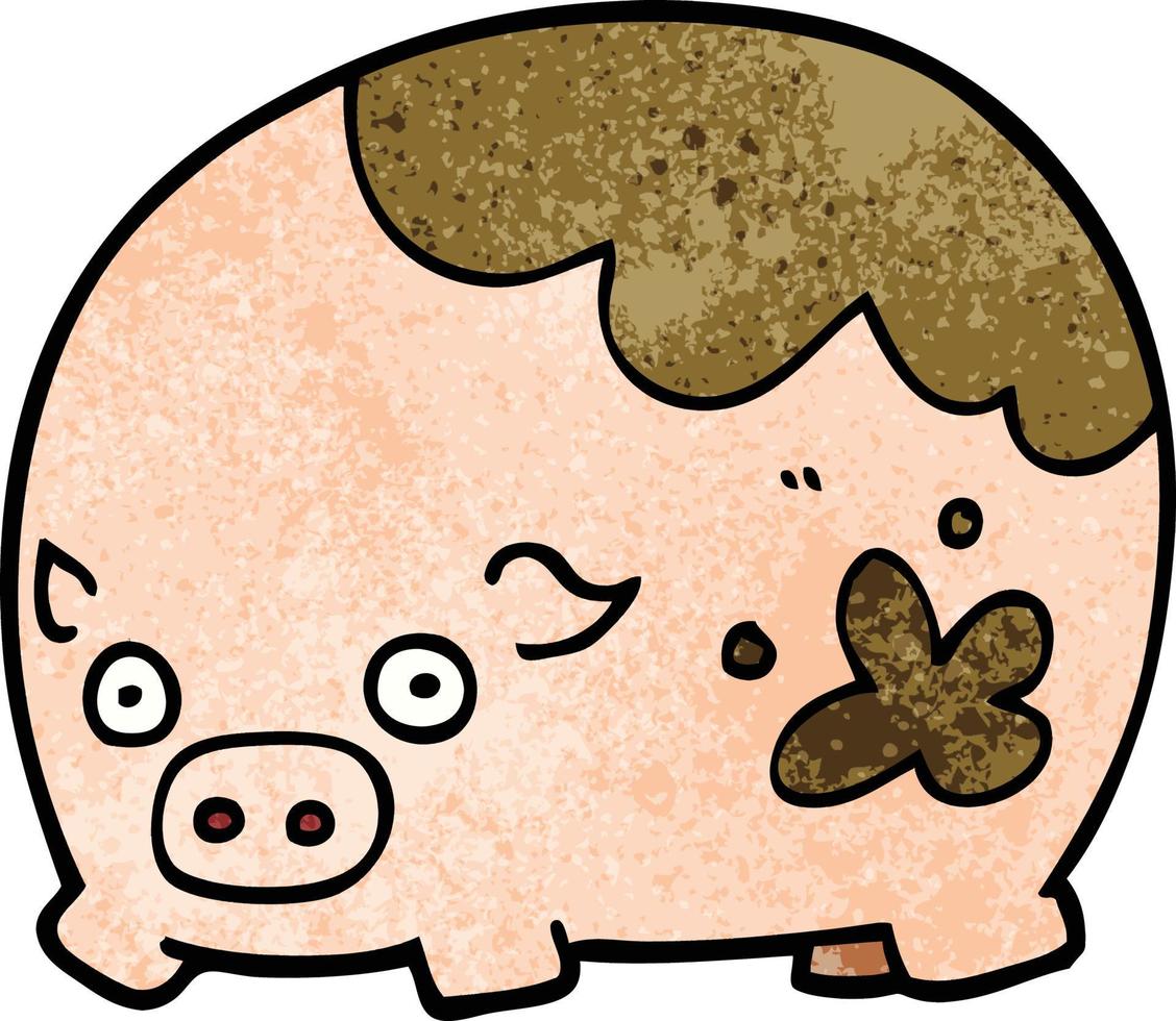 dessin animé doodle cochon sale vecteur