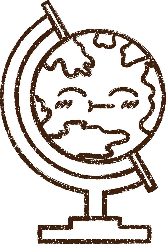 géographie globe dessin au fusain vecteur