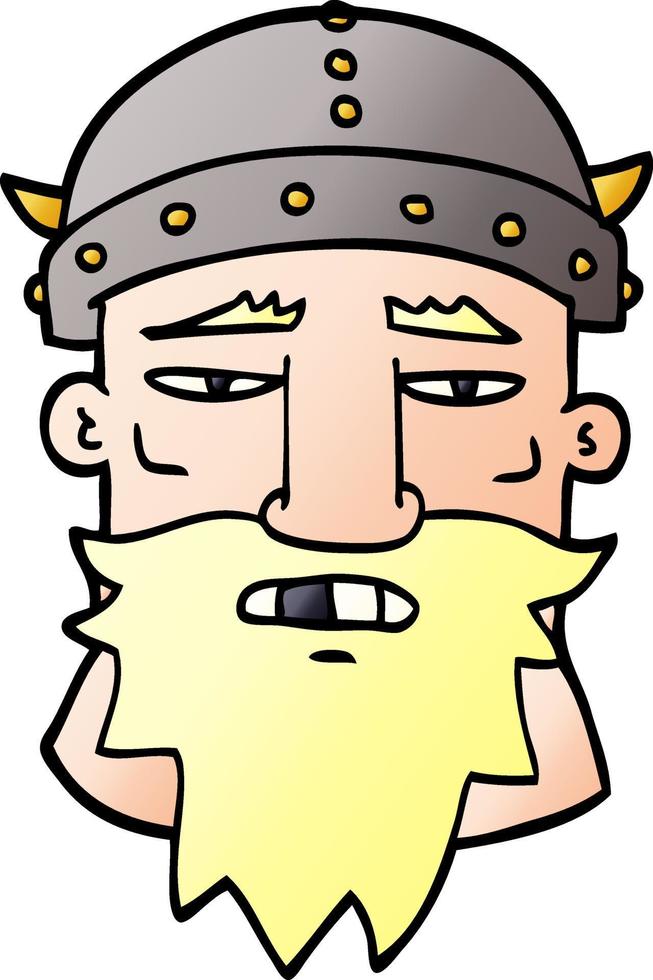 dessin animé doodle visage viking vecteur
