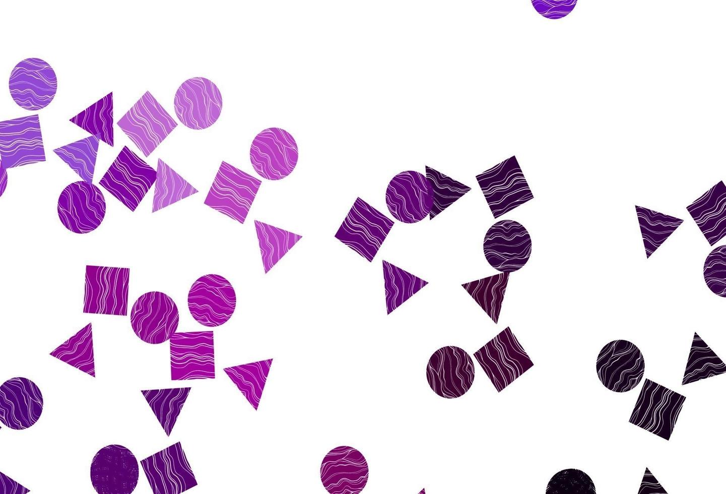 fond de vecteur violet clair avec des triangles, des cercles, des cubes.