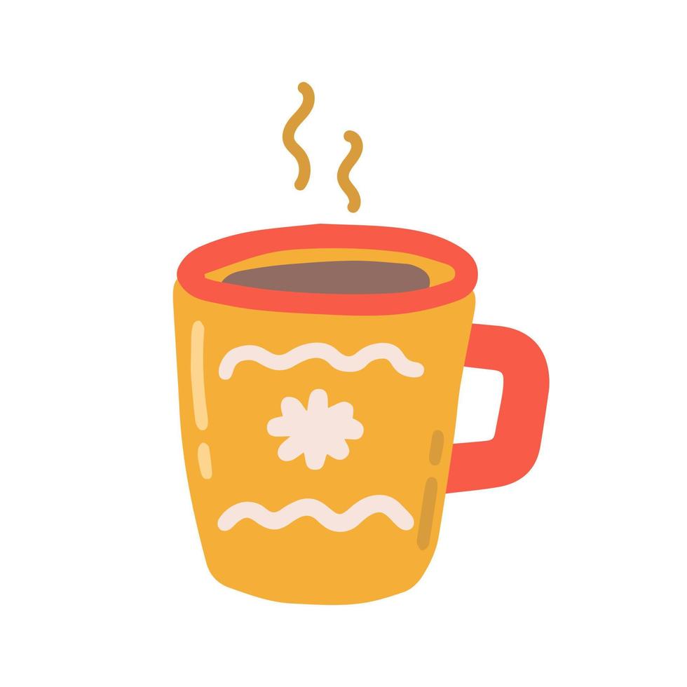 tasse avec café ou thé, illustration vectorielle à plat sur fond blanc vecteur