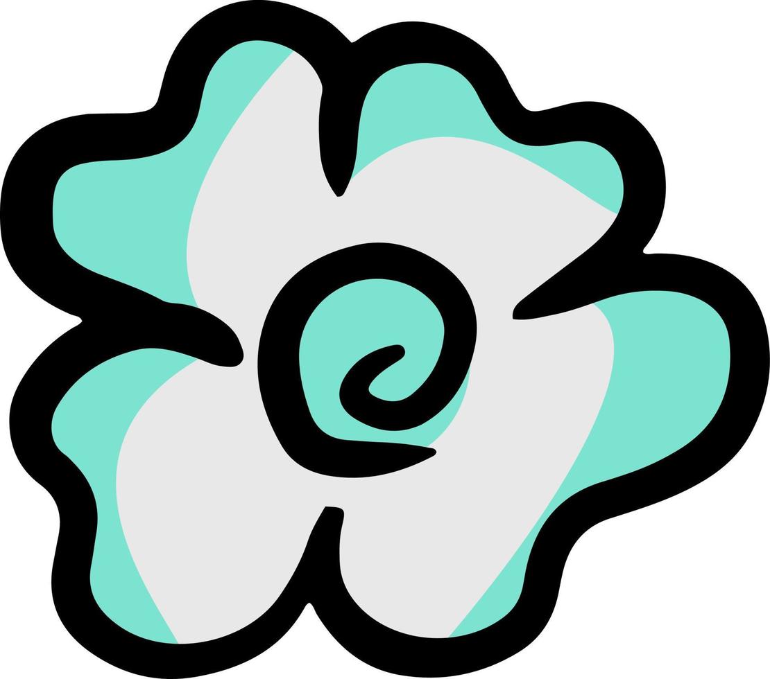 illustration de fleur bleue plate vecteur