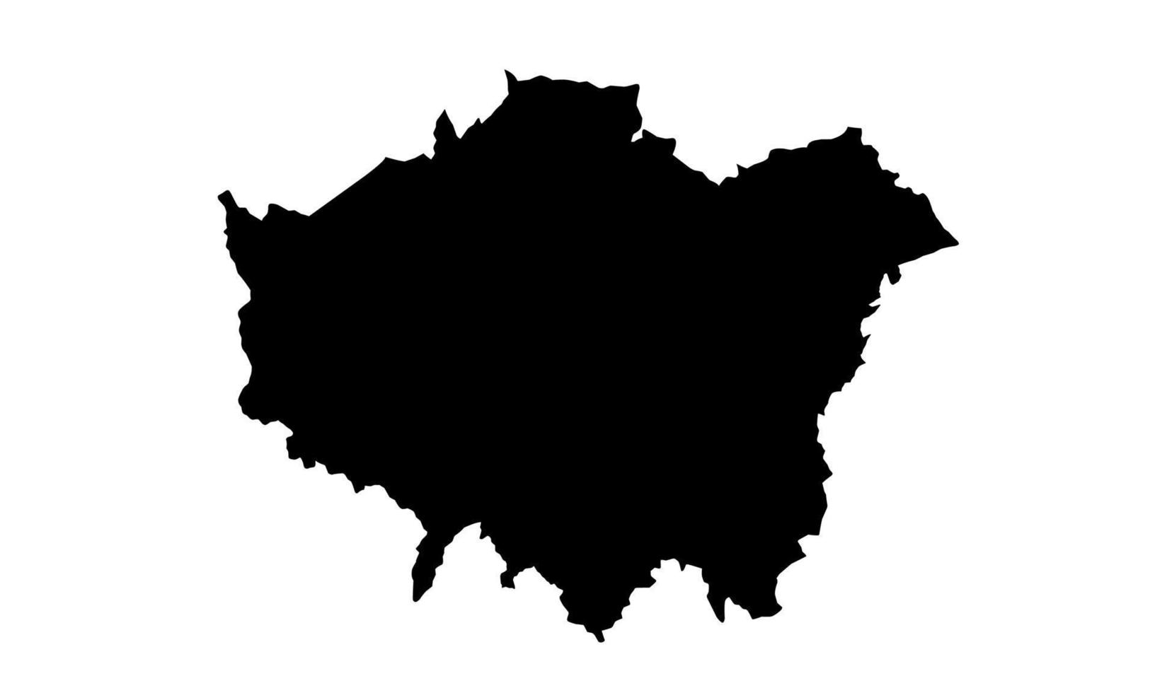 Carte de Londres silhouette noire sur fond blanc vecteur