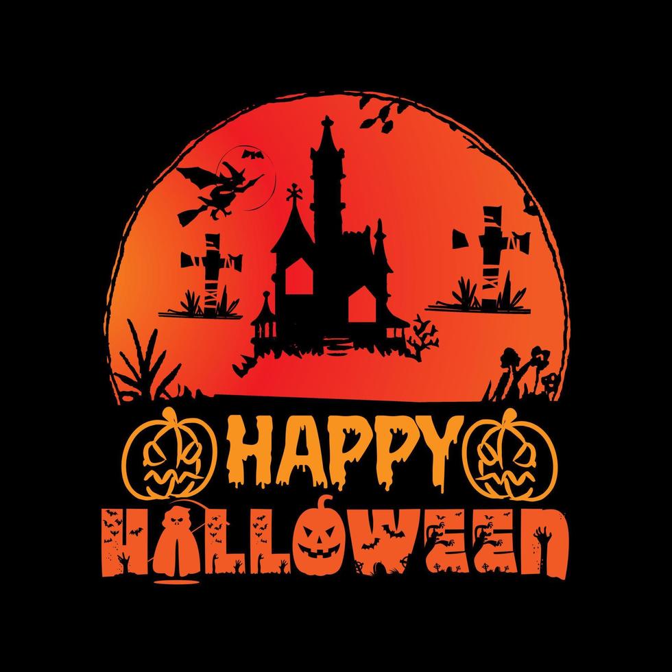 joyeux halloween typographie lettrage pour t-shirt vecteur