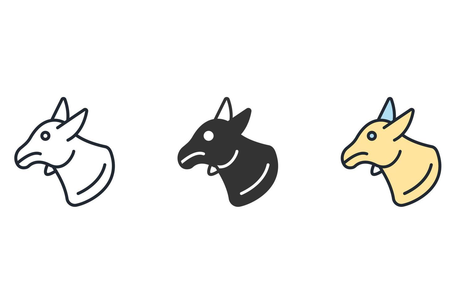 icônes d'élevage de bovins symboles éléments vectoriels pour le web infographique vecteur