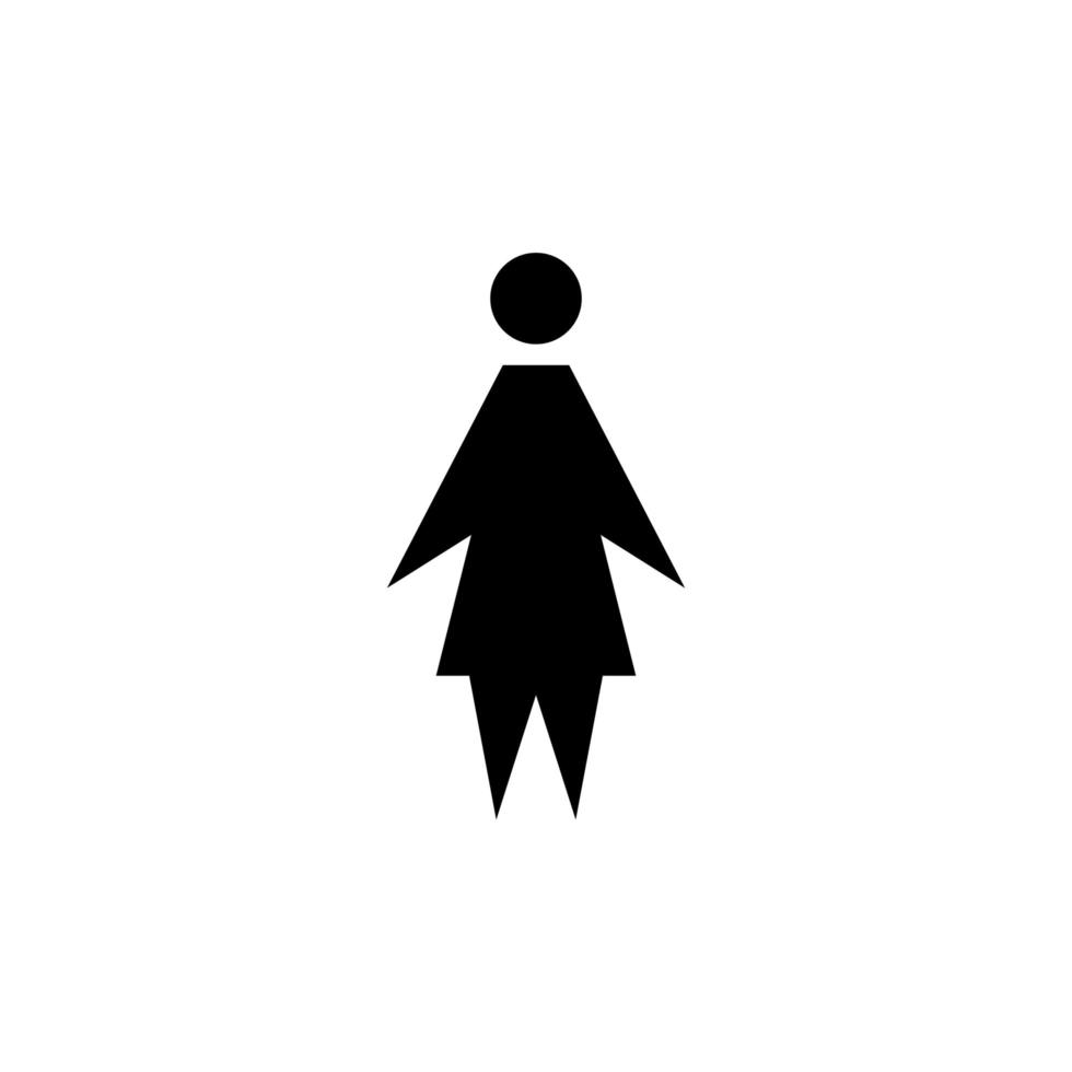 icône de la femme. signe féminin pour les toilettes. pictogramme wc fille pour salle de bain. symbole de toilette vecteur isolé