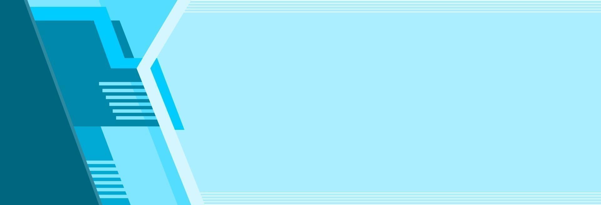 une bannière bleue avec un ornement bleu sur le côté gauche, également adaptée aux arrière-plans, sites Web, affiches, brochures, présentations, dépliants, couvertures, médias sociaux, livrets, dépliants, publicités, cartes vecteur