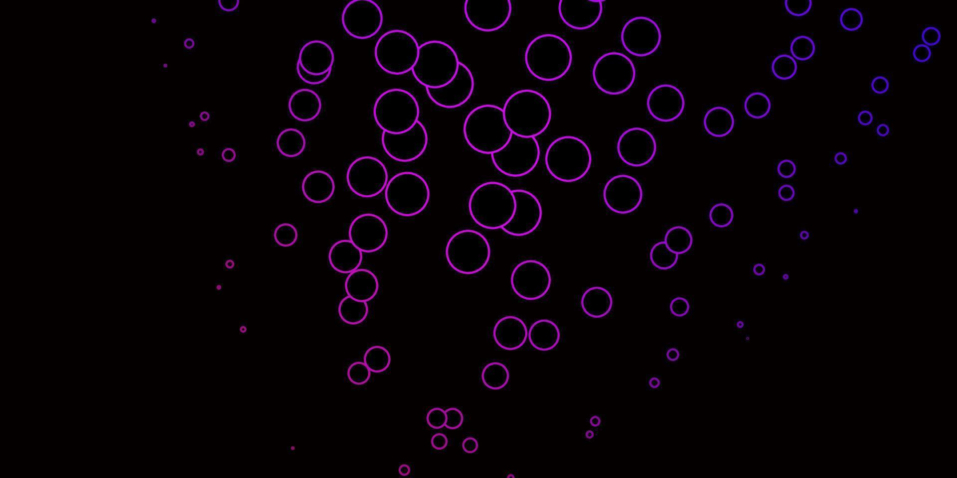 mise en page de vecteur violet foncé avec des cercles.