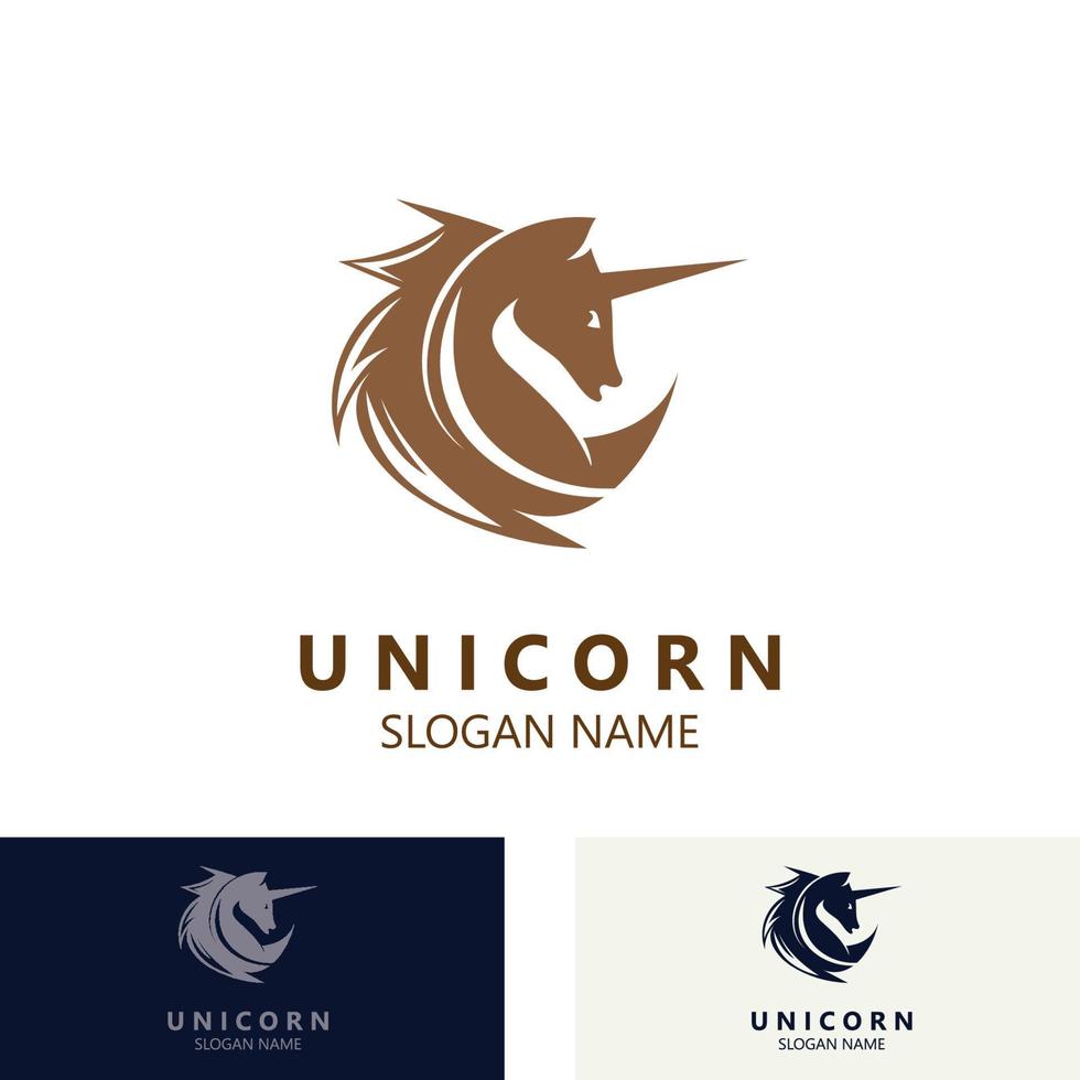 licorne cheval logo image design tête elegan modèle vecteur