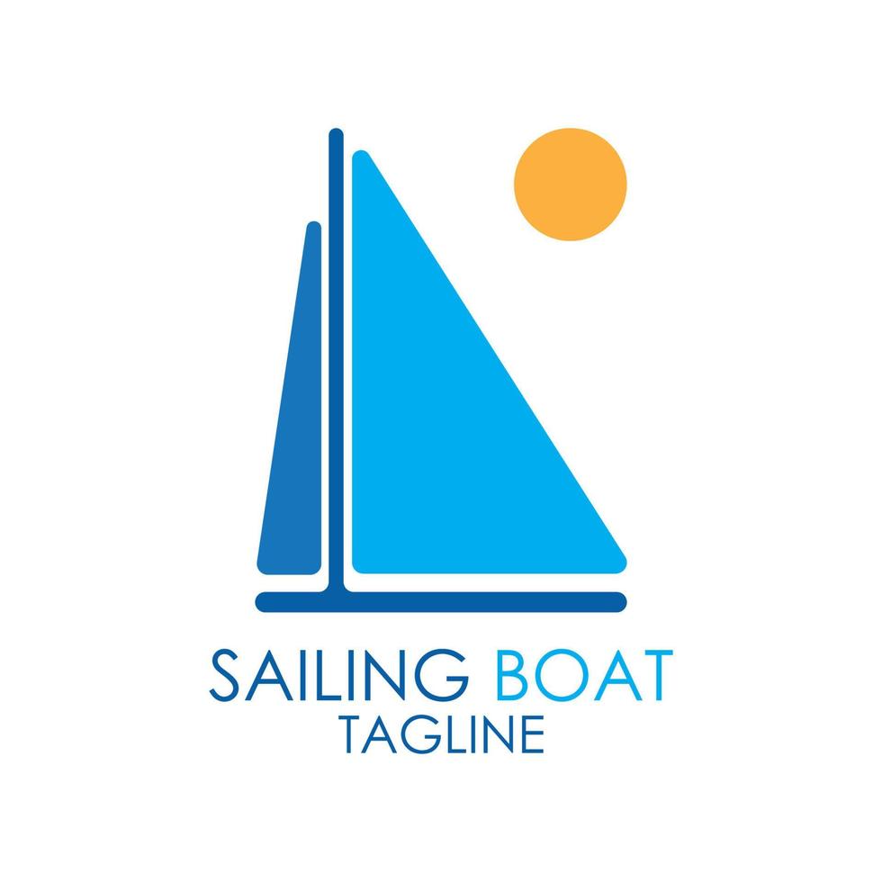 logo de bateau à voile simple, croisières quotidiennes, voyages en mer, logo-icône vectoriel