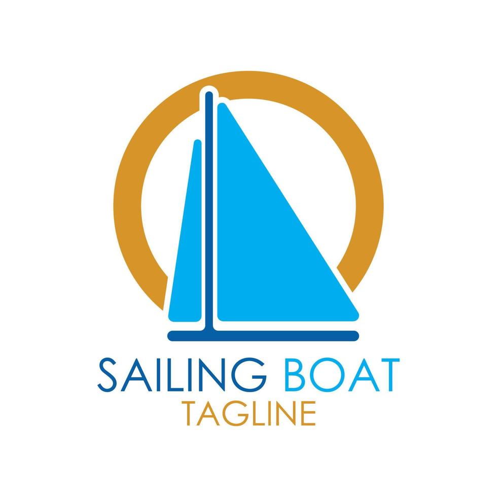 logo de bateau à voile simple, croisières quotidiennes, voyages en mer, logo-icône vectoriel