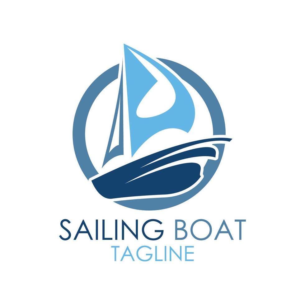 logo de bateau à voile simple, croisières quotidiennes, voyages en mer, logo-icône vectoriel