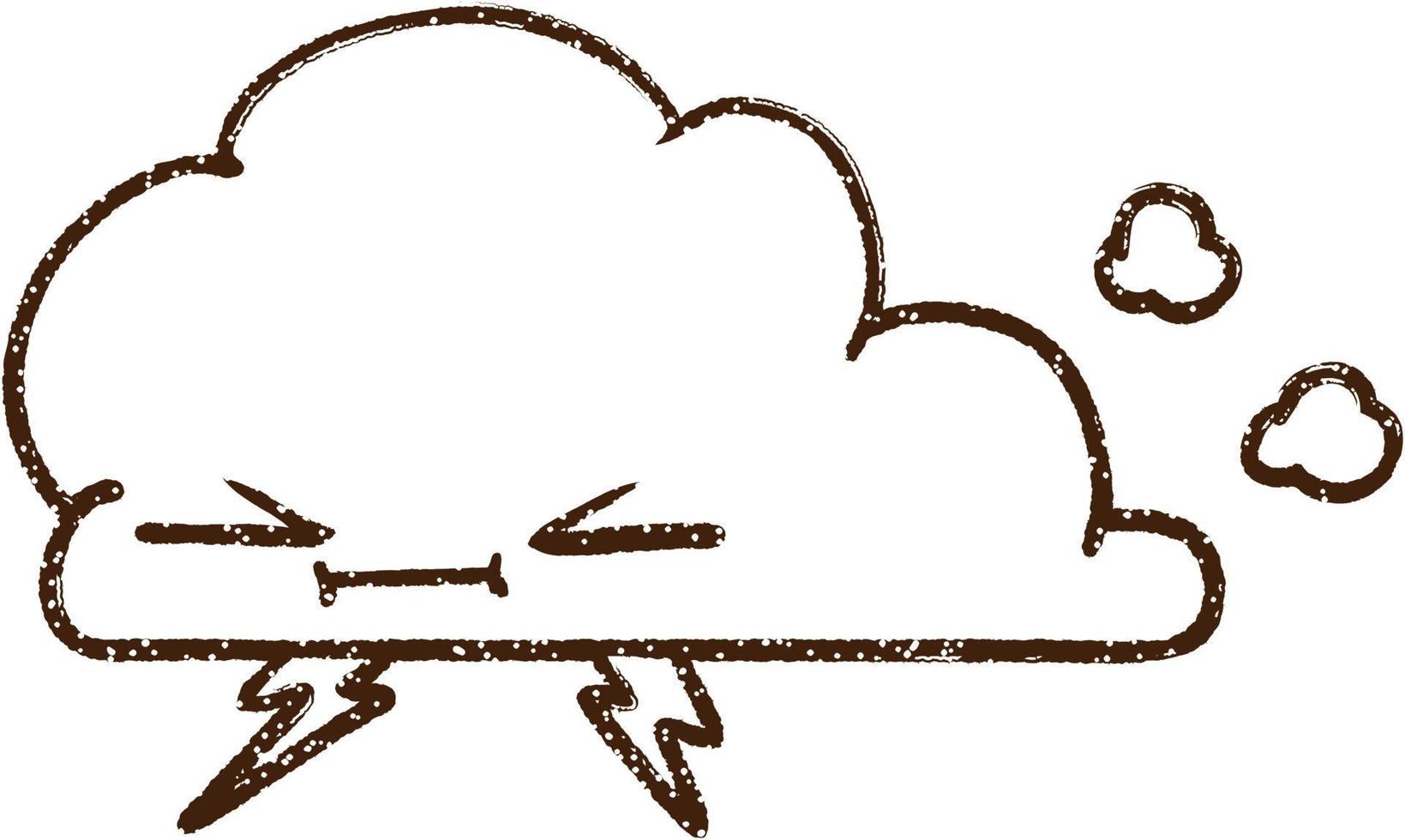 dessin au fusain nuage de pluie vecteur