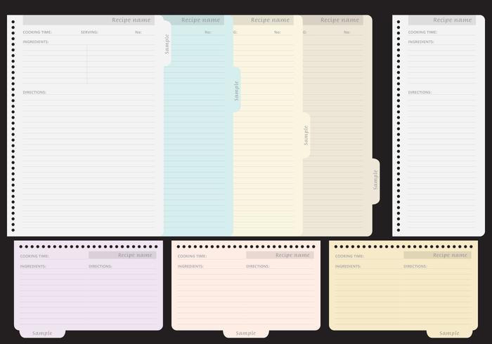 Modèles de recettes vecteur