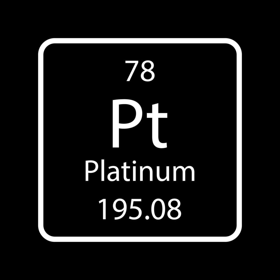 symbole de platine. élément chimique du tableau périodique. illustration vectorielle. vecteur