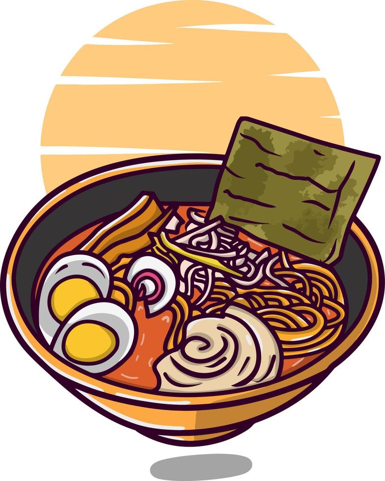 délicieux ramen épicé vecteur