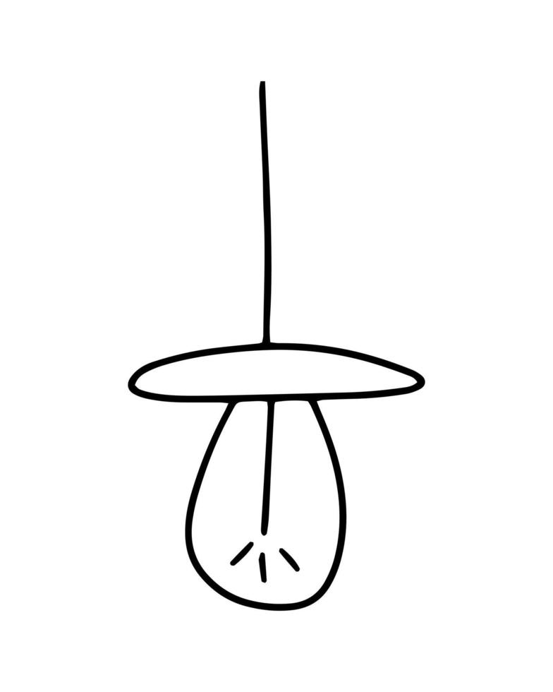 illustration vectorielle de lampe suspendue doodle vecteur