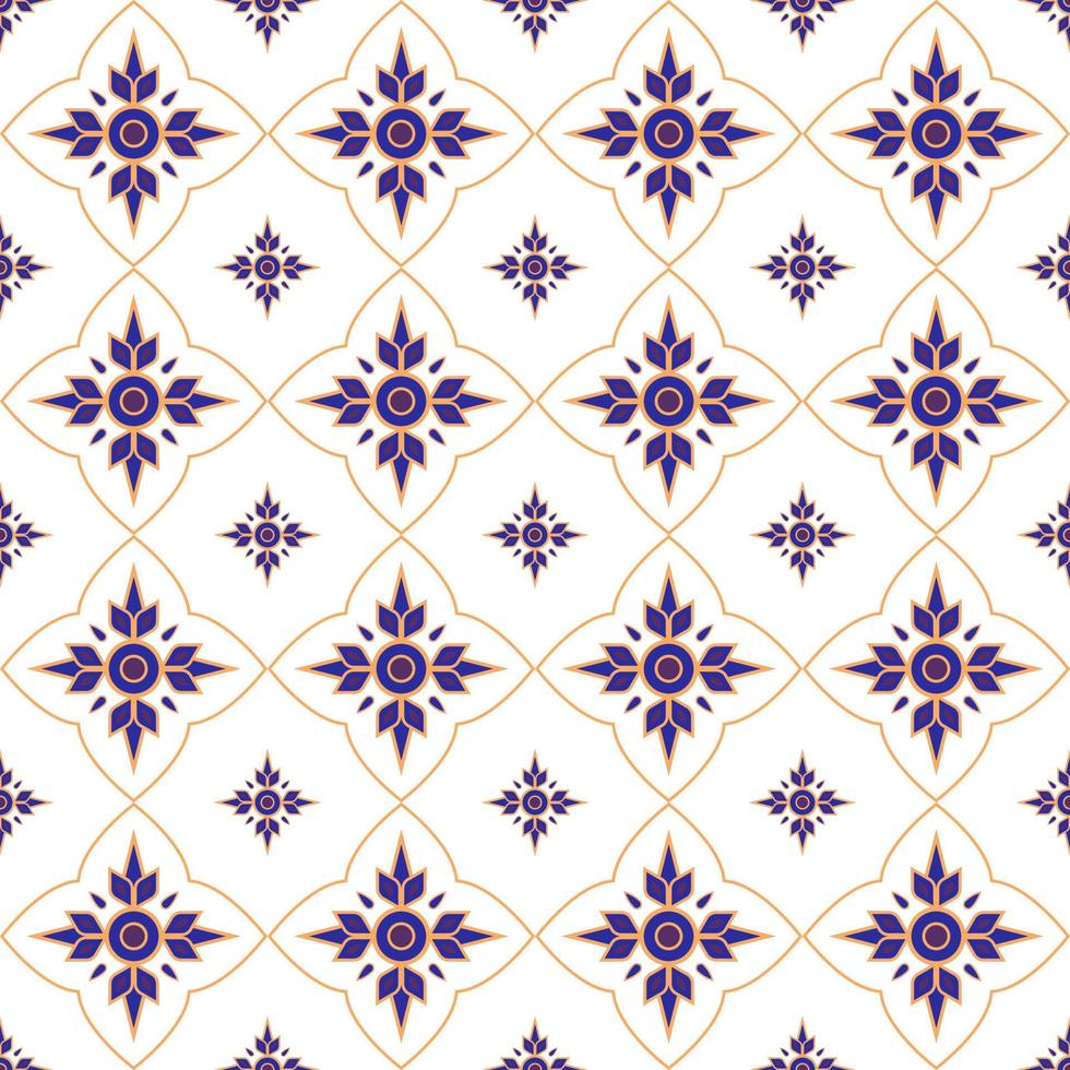 modèle sans couture bleu violet et orange. texture pour carrelage, scrapbooking, papier d'emballage, textiles, décoration intérieure, tissu, papier peint, arrière-plan, tapis, vêtements. ethnique traditionnelle. illustration vectorielle. vecteur