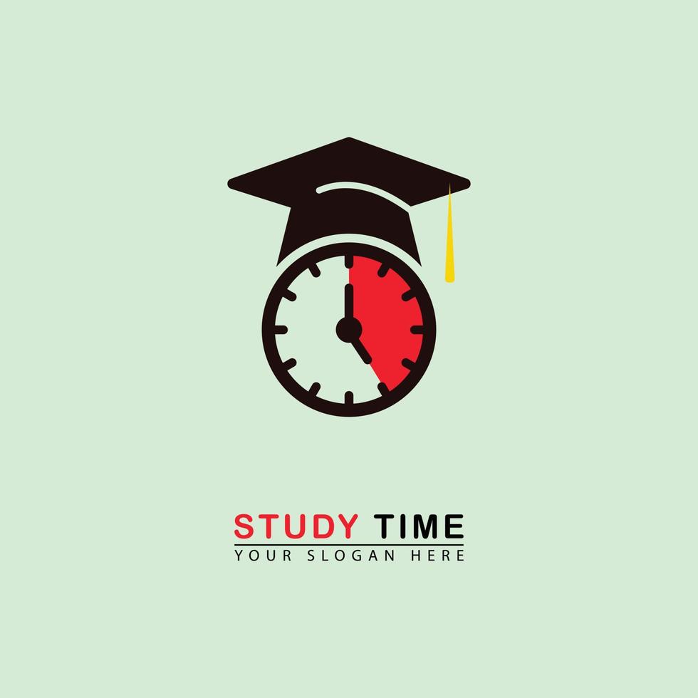 icône du logo de temps d'étude abstrait vecteur