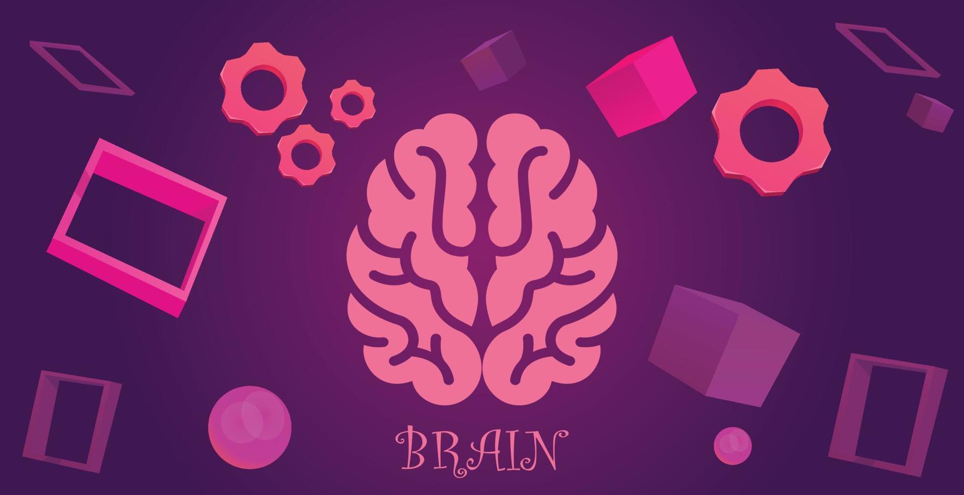 cerveau 3d coloré vecteur