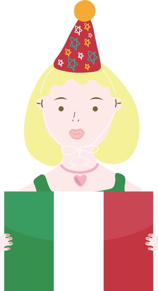 vecteur de drapeau italien dessiné à la main, vecteur eur dessiné à la main