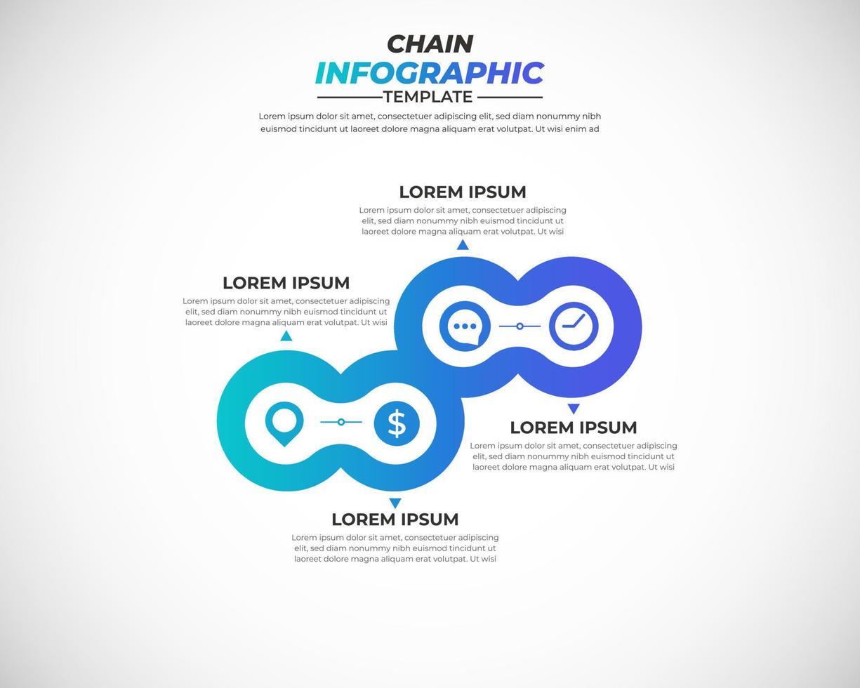 conception infographique hain avec 4 étapes pour la visualisation des données, le diagramme, le rapport annuel, la conception Web, la présentation. modèle d'affaires de vecteur