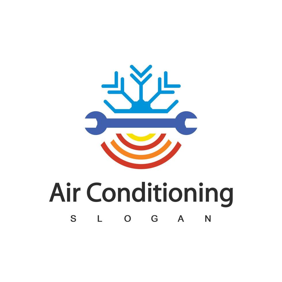 logo de climatisation, concept de logo hvac vecteur