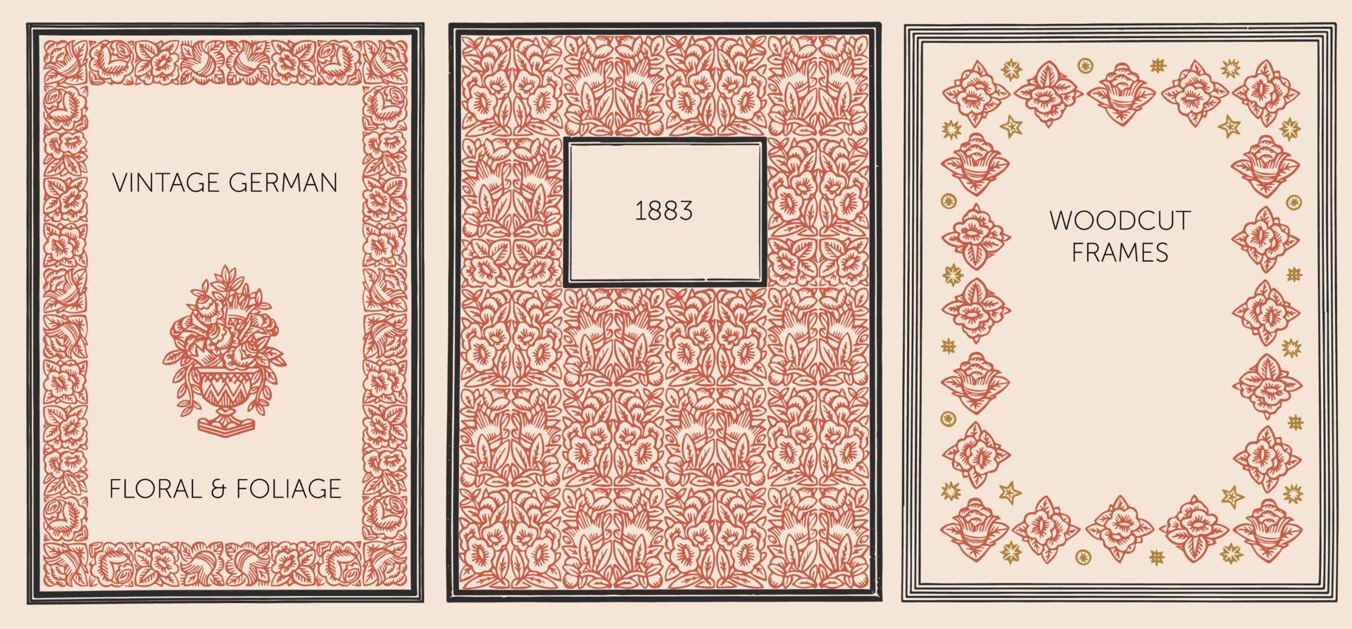 éléments de conception florale de gravure sur bois vintage pour les livres, les invitations, les étiquettes, la conception de menus et l'emballage. fleurs, feuillages, fruits et éphémères. vecteur