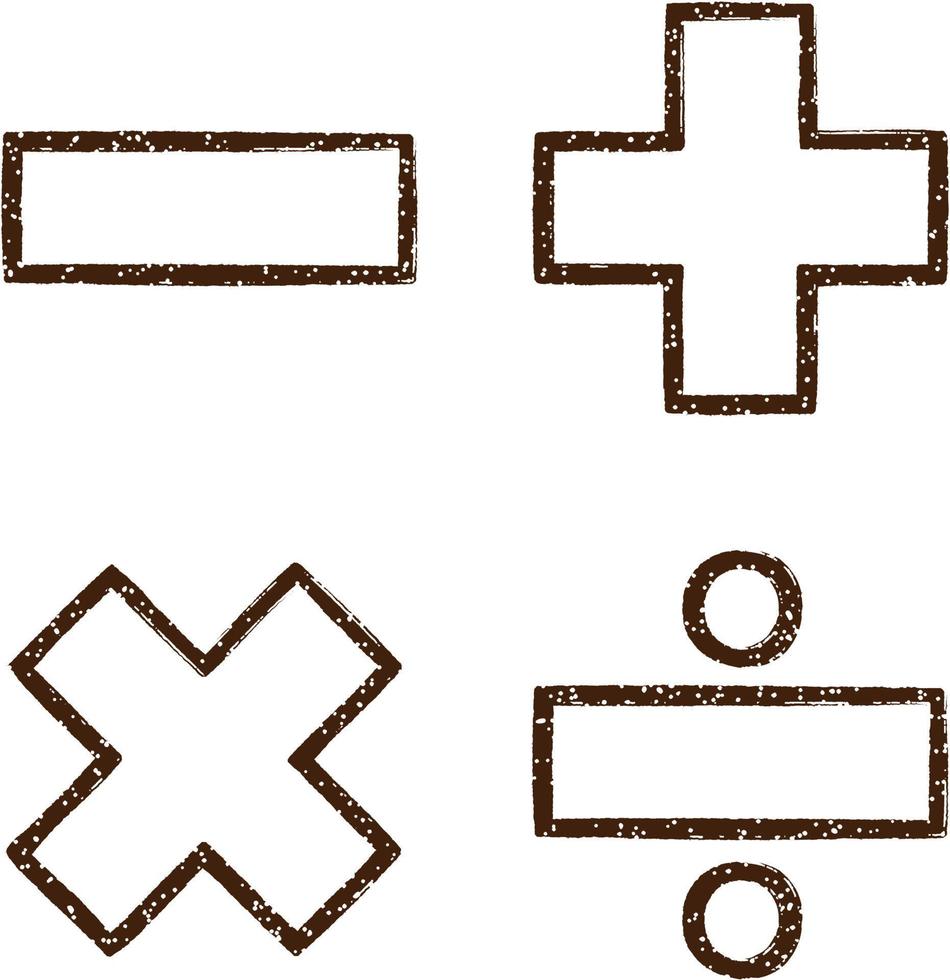 symboles mathématiques dessin au fusain vecteur