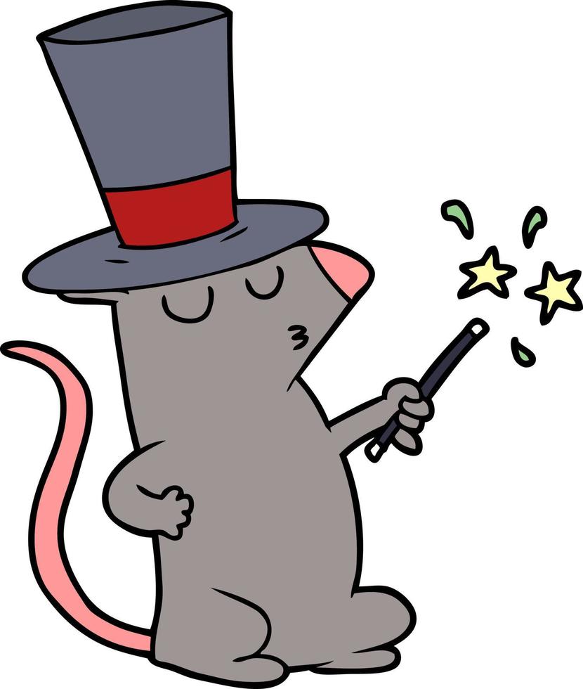 magicien de souris de dessin animé vecteur