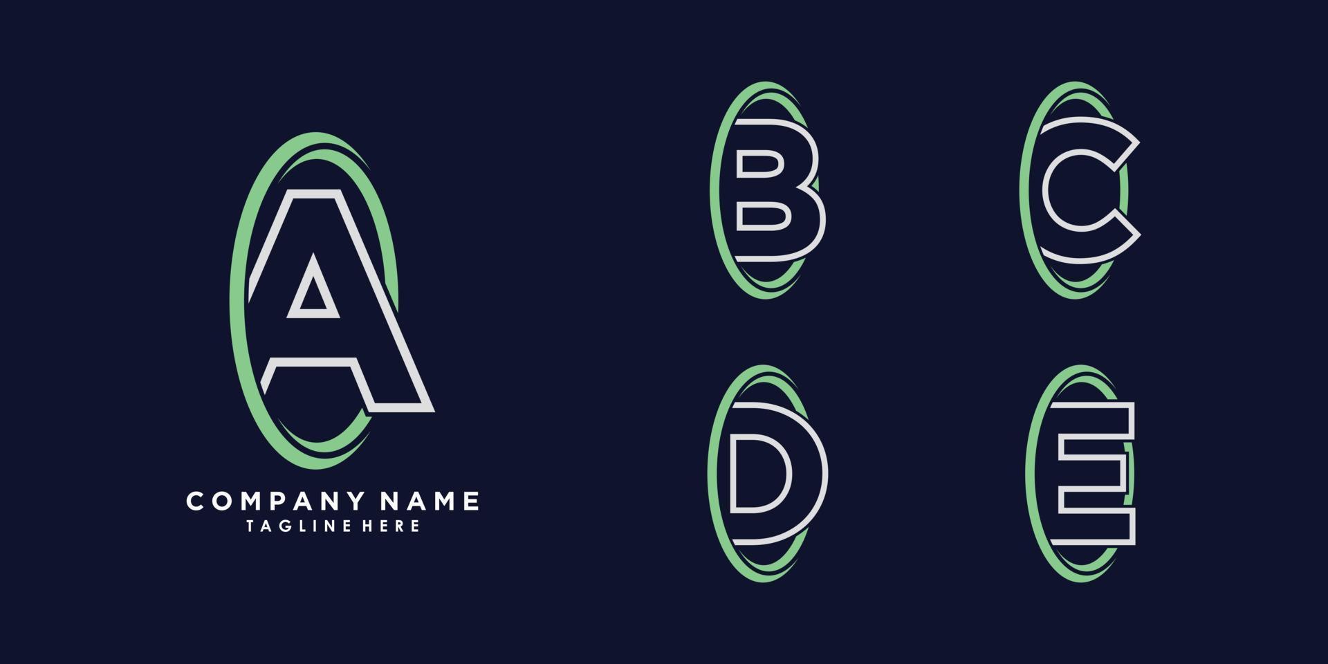 lettre alphabet abcde logo design vecteur avec icône cercle créatif