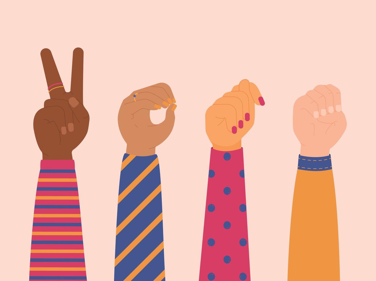 mains féminines montrant mot vote langue des signes vecteur