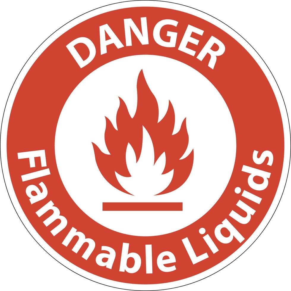 Signe de danger pour les liquides inflammables sur fond blanc vecteur