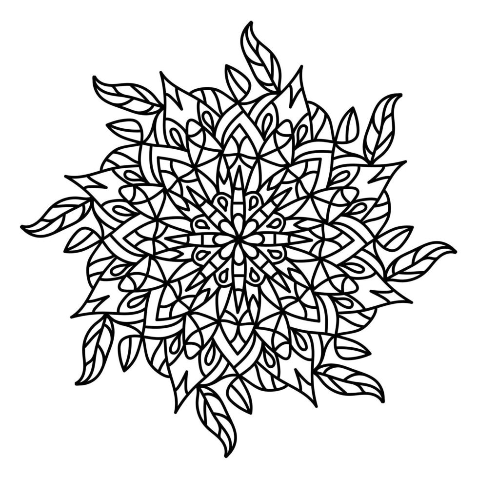 ornement géométrique circulaire monochrome. mandala rond pour la page de livre de coloriage. vecteur