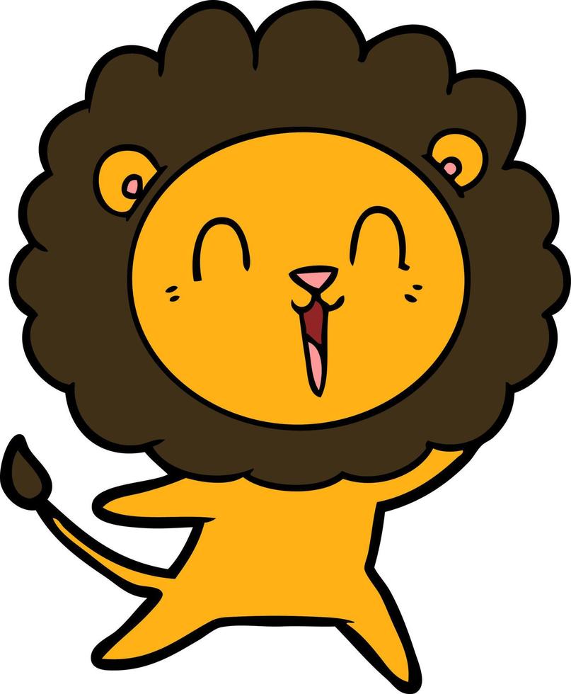 caricature de lion qui rit vecteur