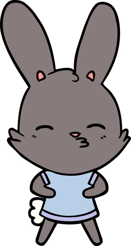 dessin animé lapin curieux vecteur