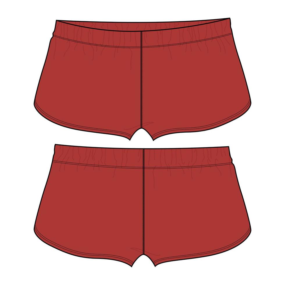shorts pantalons mode technique globale croquis plat modèle d'illustration vectorielle pour les enfants. vecteur