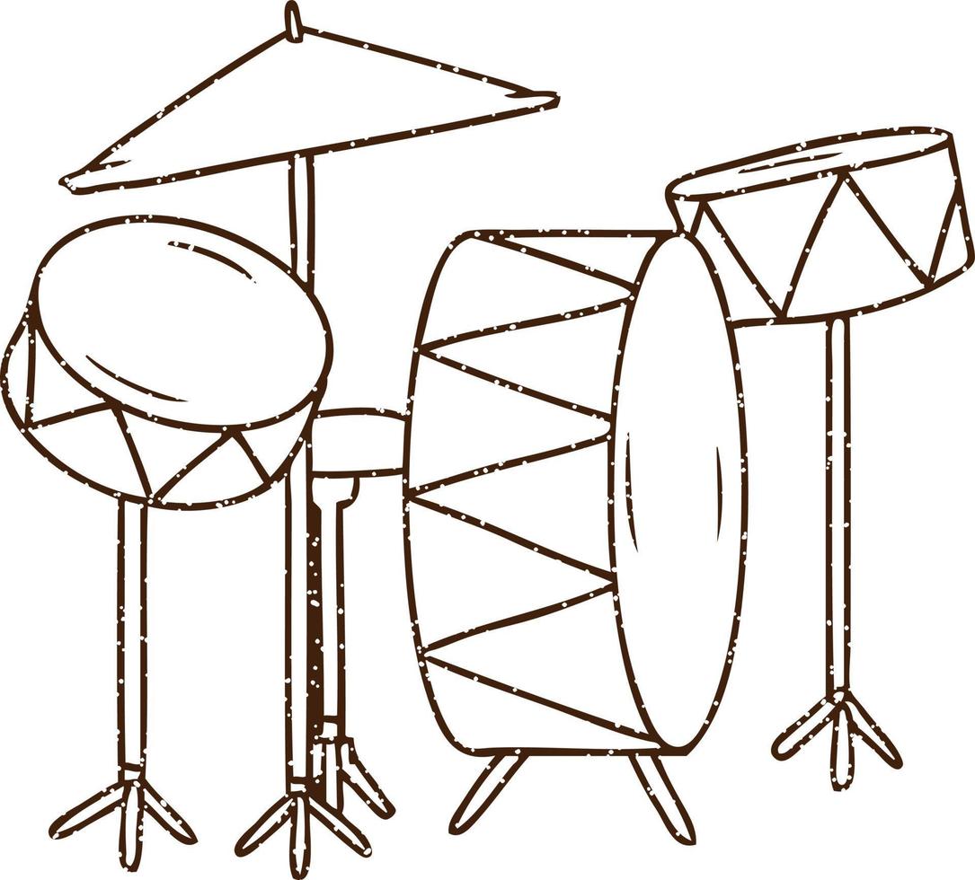 dessin au fusain de batterie vecteur